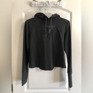 grey gym shark crop hoodie